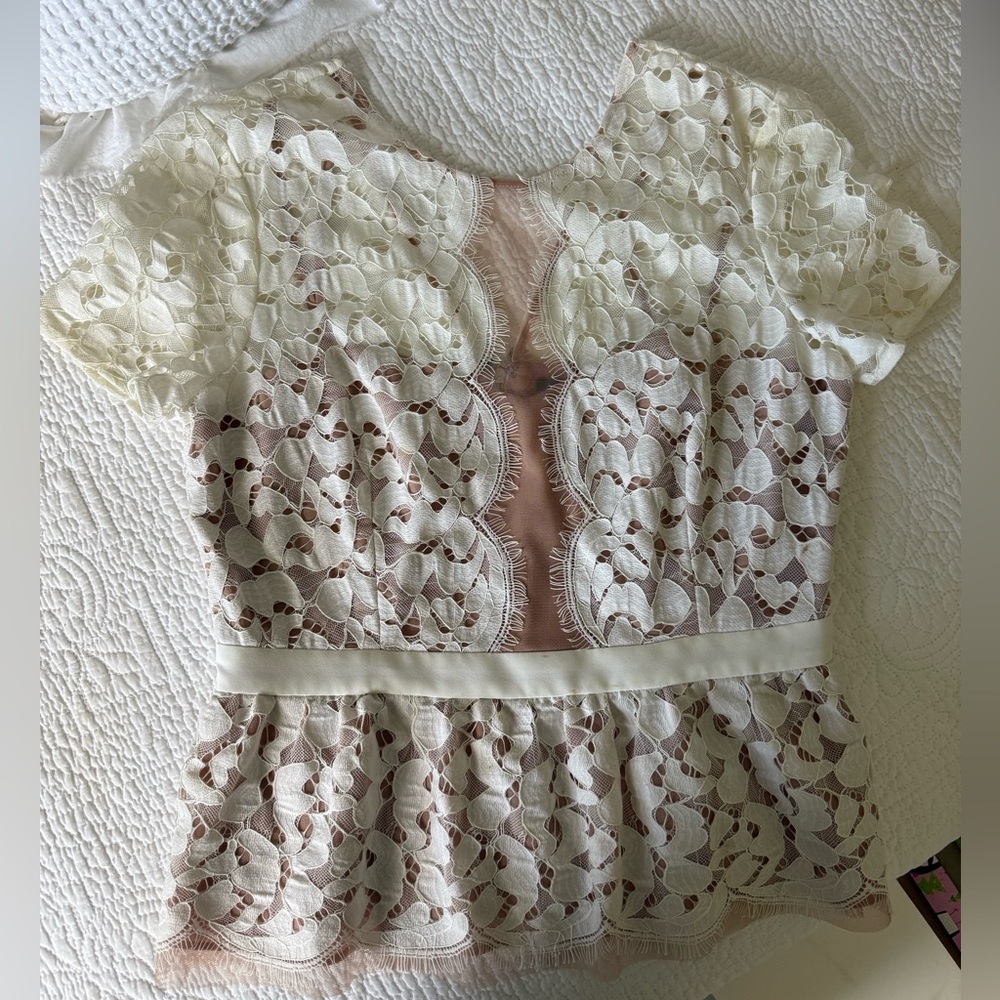 Elegant Cream Lace Top